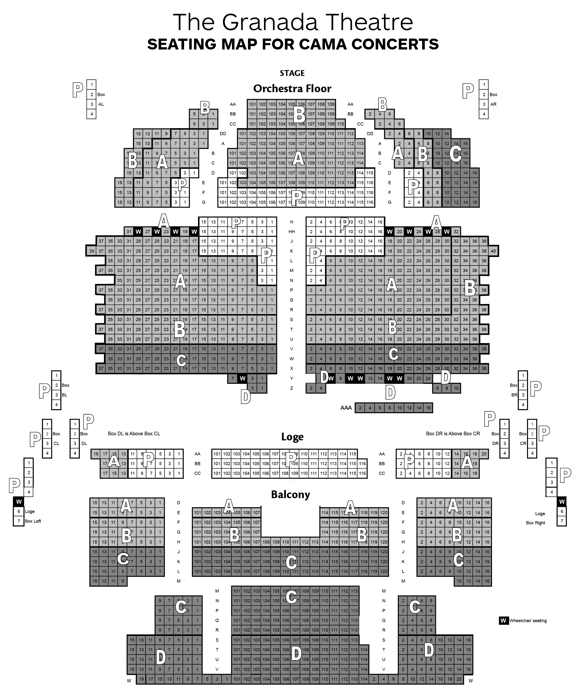 Granada Theater Detailed Map